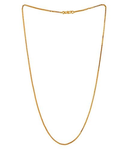 Onnet 1 Gram Gold Plated Thin Box Chain for Men (CN038)