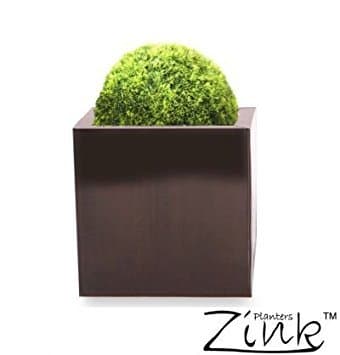 Zinc Galvanised Dark Bronze Cube - Large 40cm