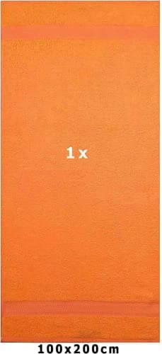 Extra Large Bath Sheet 100 x 200 cm Super Jumbo Big Bath Sheets Towels Beach Body Wrap XL Bath Towels 600-GSM (Orange)