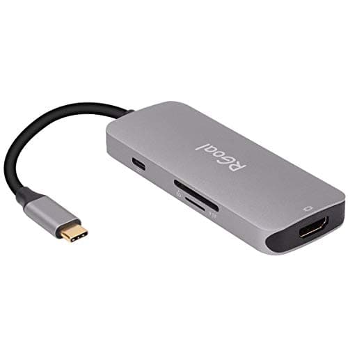 USB C Hub, 6-in-1 USB C Adapter with Ethernet Port, 4K USB C to HDMI, 100W Power Delivery, 3 USB 3.0 Ports for MacBook/Pro/Air & Type C Windows Laptops