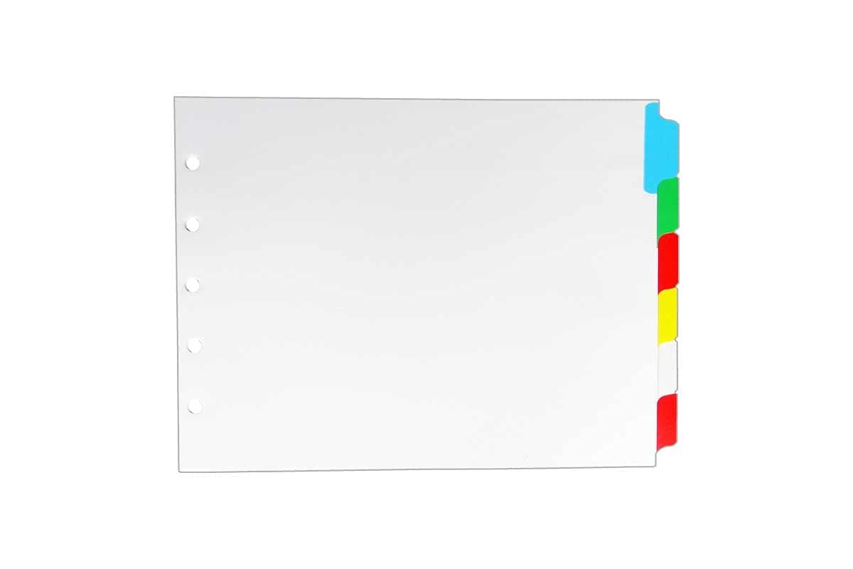 LandscapeBinder-com Landscape Color Blank Tabs, 6 Per Set, for Landscape or Horizontal Binders, for Standard Size Paper