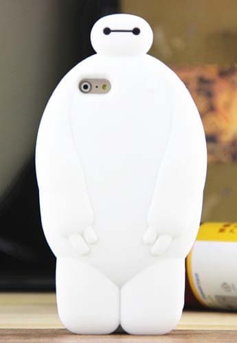 iPhone 5 5S Case, 3D White Big Hero 6 Baymax Robot Silicone Soft Case Cover for iPhone 5 5S (Without Scarf)