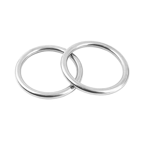 Abimars 4" Heavy Type Seamless Welding O-Ring 304 Stainless Steel Rings Multi-Purpose Metal O Ring - 2 Pack