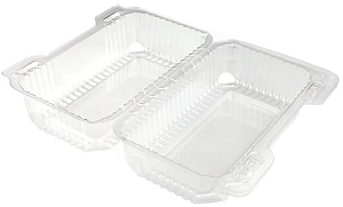 MT Products Clear Square Plastic Containers with Hinged Lid - Dessert Containers