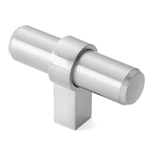 Cauldham 10 Pack Solid Kitchen Cabinet Bar Handle Pulls - Drawer/Door Hardware Knobs - Style B525 - Satin Nickel