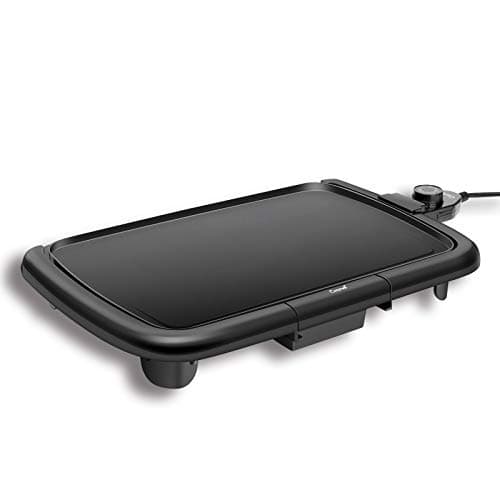 Electric Griddle, Cool-Touch Griddle, Smoke-less Non-Stick Coating with Removable Drip Tray and Cool-touch Handles, Compact Storage, Upgrade Thermostat for Indoor/Outdoor 16”x10”