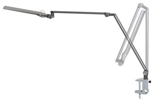 Softech - Natural Ultra Bright Light LED Lamp with swiveling Head & Clamp Type (3 Lighting Modes, 5-Level Dimmer, Touch-Sensitive Control Panel, USB Charging Port, Mobile Device Charger) (White)