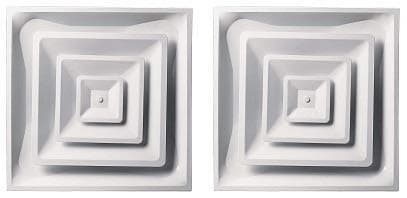 Accord Ventilation ABCD2X2 Ceiling Diffuser, 24" x 24", White (2-(Pack))