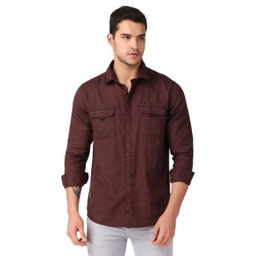 WOLF & CO. Men’s Shirt Solid Colour with Pocket & Full Sleeve | Men Casual wear Shirts |