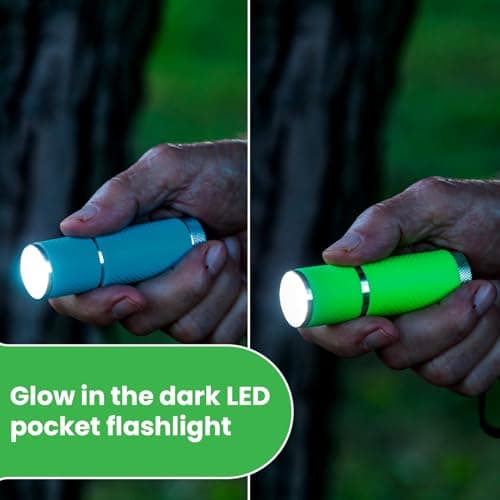 LitezAll Glow in The Dark Flashlight - Cute, Fun, Mini LED Pocket Flashlight, Rubber Coated, Battery Operated, Batteries Included