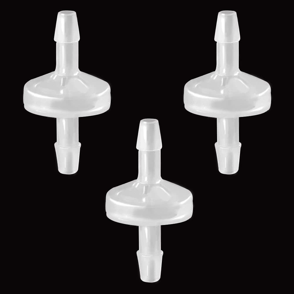 One Way Check Valve 1/8"(3MM) Hose Barb Non Return Ozone Resistance Plastic Valve for Water Fuel Oil Air Gas (Pack of 3)