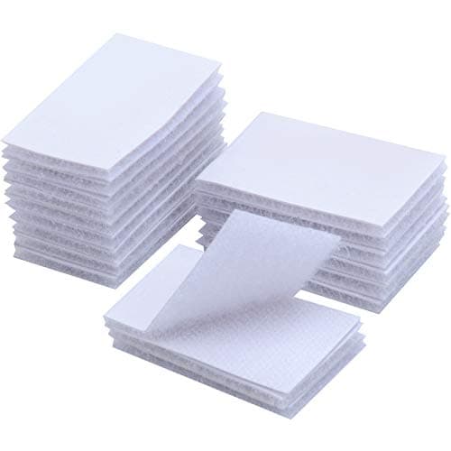 BRAVESHINE18 Sets Hook and Loop Tapes with Adhesive - Instead of Nail or Screws - White Double Sided Reclosable Fasteners - Heavy-Weight Mounting Tape for Indoor and Outdoor Use - 1.2x2 Inch