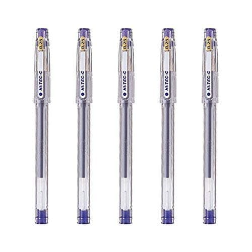 Hi-Tec-C 025 Gel Ink Pen, Hyper Fine Point 0.25mm, Blue Ink, LH-20C25, Value Set of 5