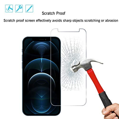 Ailun 2Pack Screen Protector Compatible for iPhone 12 Pro[6.1 inch] + 2 Pack Camera Lens Protector,Tempered Glass Film,[9H Hardness] - HD