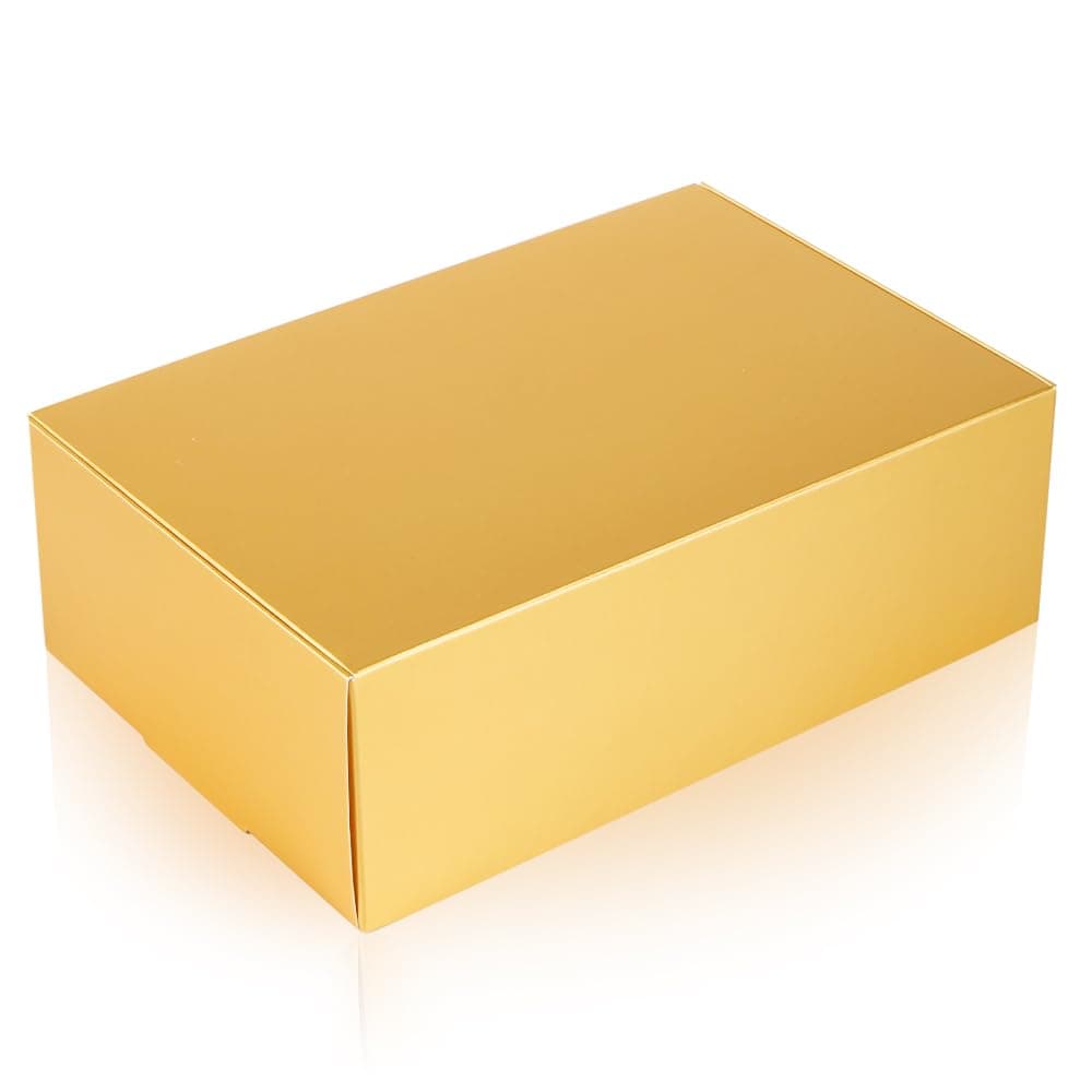 10 Pack Gift Boxes, 9 x 6 x 3 inches，For Bridesmaid Proposal Boxes, Premium Gift Boxes, Wedding Present, Holiday, Birthday Party Favor and Christmas (Gold)