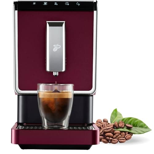 Tchibo Automatic Espresso & Coffee Machine with Built-in Grinder, No Coffee Pods Needed, Red