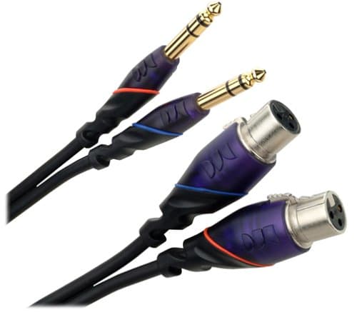 Monster Cable M DJ-CFX-2M Monster DJ Cables 2 Meter Pair XLR Female to TRS