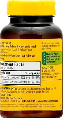 Nature Made Vitamin B-12 Timed Release Tablets, Value Size, 1000 Mcg, 160 Count