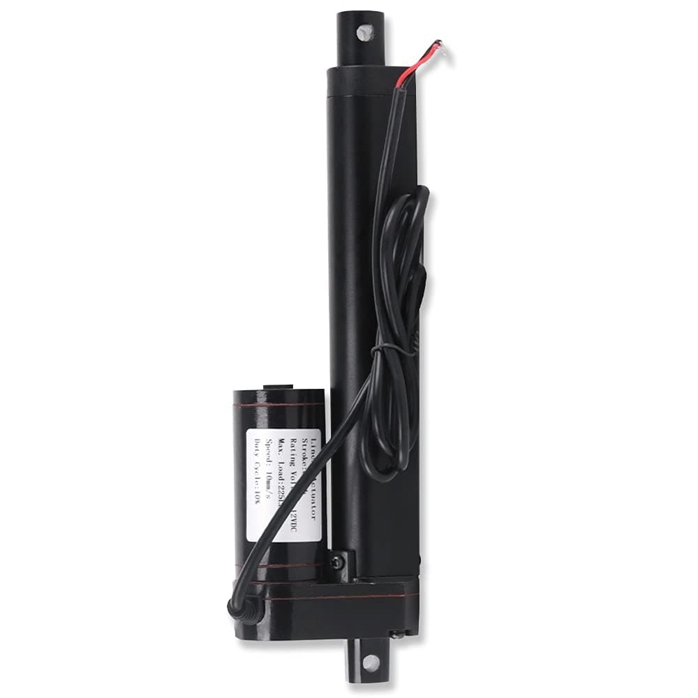 DEMOTOR PERFORMANCE 6 Inch 6" Stroke Linear Actuator 12 Volt 12V 225 Pounds lbs Maximum Lift, Black