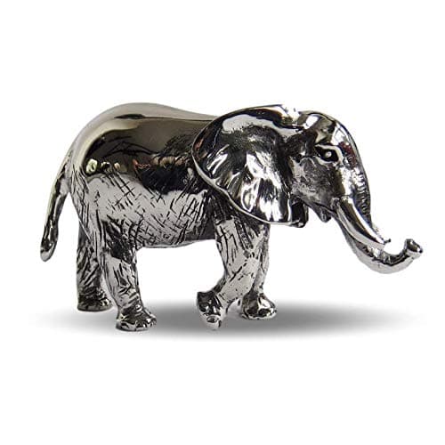 Elephant figurine, large, solid hallmarked sterling silver animal ornament