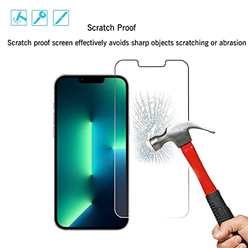 Ailun 2Pack Screen Protector for iPhone 13 Pro [6.1 inch] Display 2021 + 2 Pack Camera Lens Protector, Tempered Glass Film,[9H Hardness] - HD [Not for iPhone 13 Pro Max]