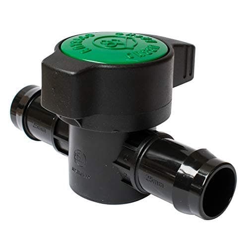 Pisces 25mm (1 Inch) 2 Way Flow Tap for Pond or Garden Hose Pipe Inline Barbed Fitting