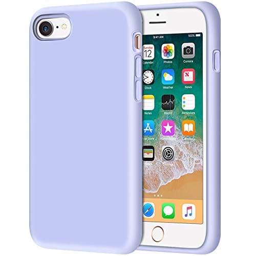 iPhone SE Case 2022/2020, iPhone 8 Case, iPhone 7 Case, Anuck Non-Slip Liquid Silicone Gel Rubber Bumper Phone Case Soft Microfiber Lining Hard Shockproof Protective Cases Cover 4.7", Light Purple