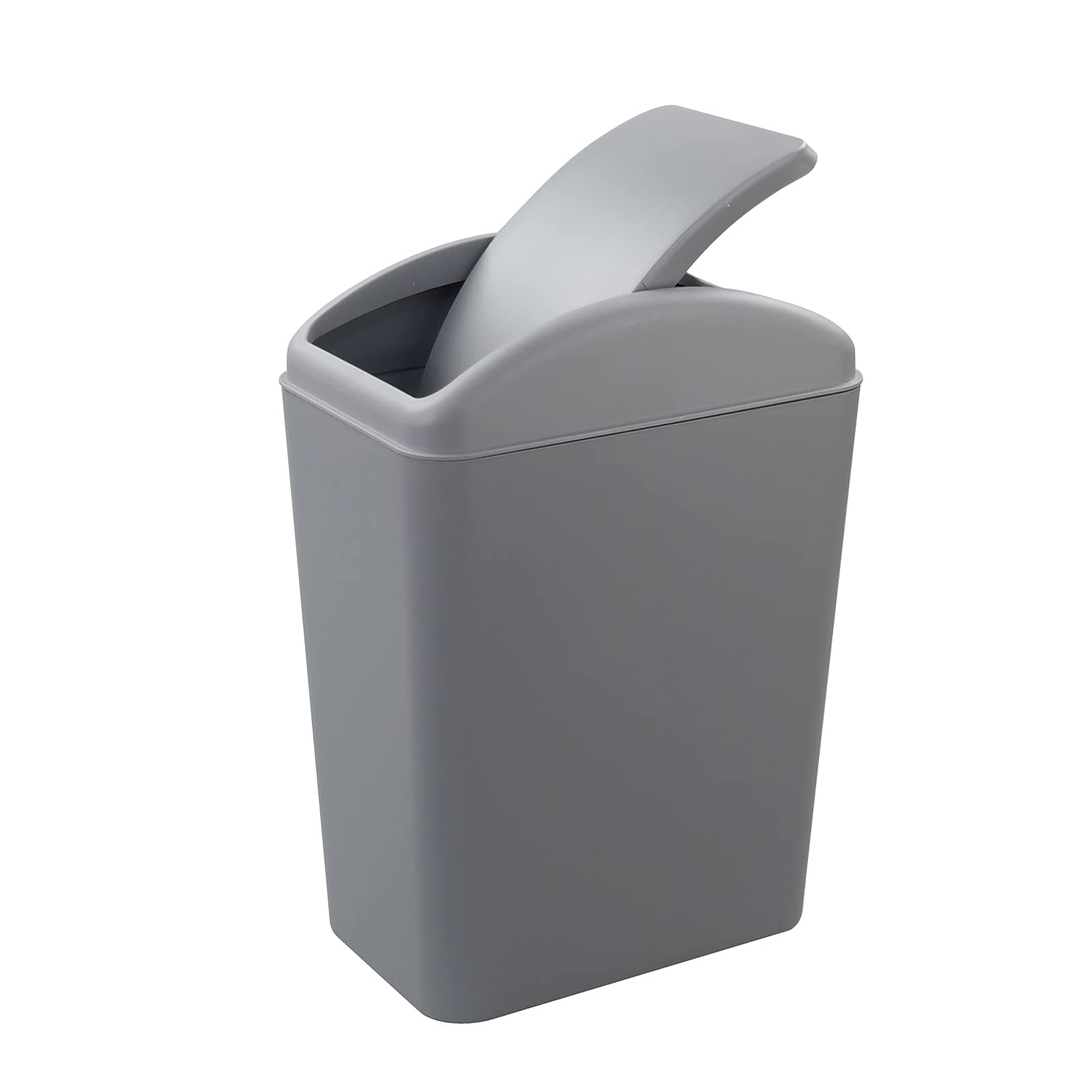 20 L Plastic Trash Can, Grey Plastic Swing Top Bin, 1 Pack