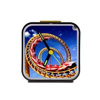 Home Decor Personalized Roller Coaster Custom Square Black Alarm Clock