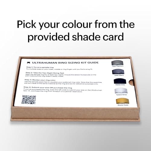 ULTRAHUMAN Ring AIR Sizing Kit with Colours - Size First Before You Buy - Choose from 10 Sizes - Sizes 5 to 14 from 5 Colour Options- Find The Perfect Ring Size - Smart Ring Sizer