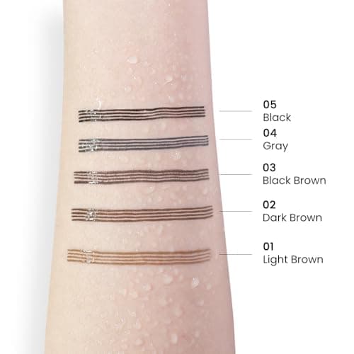 Kaely 2Pcs Microblading Eyebrow Pen with Brush, Magical Precise Waterproof Brow Pen, 4 Tip Eyebrow Contouring Eye Brow Pencils for Women, Creates Natural Brows, Sponge Head 01 Light Brown