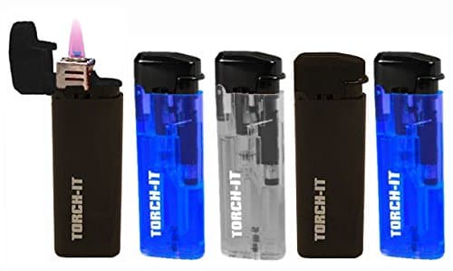 5 Pk Spark Torch-It Turbo Windproof Refillable Adjustable Butane Torch Lighters