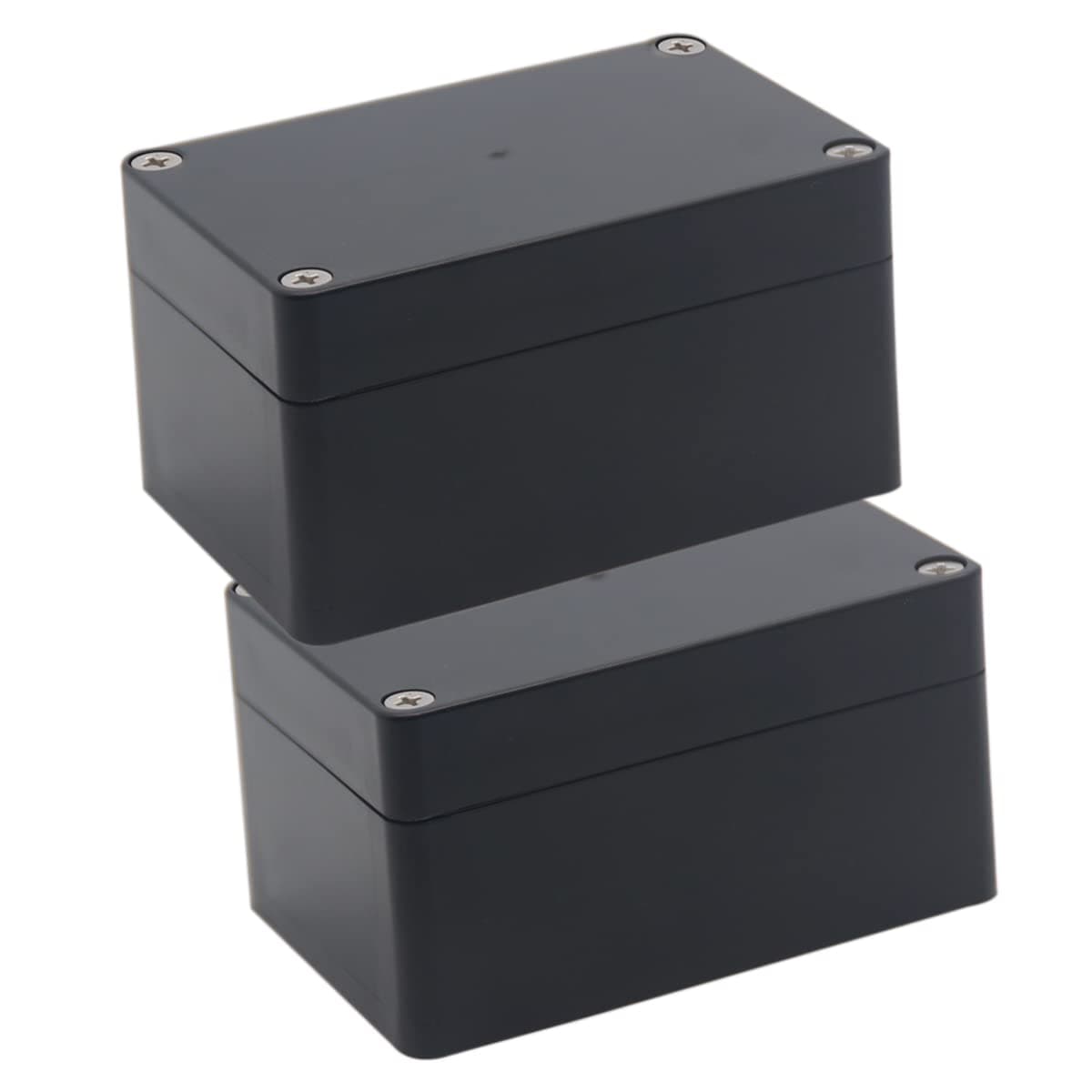 Watertight Junction Box, IP67 Waterproof Project Box Durable ABS Plastic Electronic Enclosure Case for DIY Electrical Project Black 3.94" x 2.68" x 1.97"(100 x 68 x 50 mm) 2Pcs