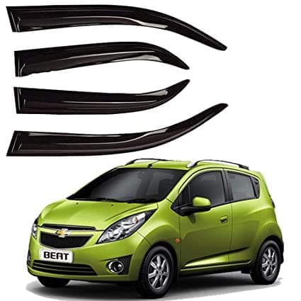 Car Rain Wind Door Visor/Side Window Deflector/Unbreakable/Rain Guard/Wind Guard Accessories Compatible for (Chevrolet Beat)