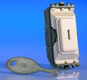 MK Electric Grid Plus 20 Amp 2 Way SP Secret Key White Switch Module