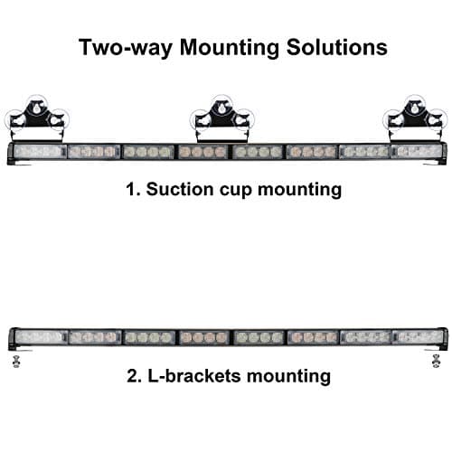 ASPL 36" 32LED Traffic Advisor Light Bar Warning Emergency Strobe Light Bar Directional Flashing Emergency Caution Lighting Led Safety Lights With 16 ft Straight Cord (Amber/White)