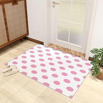 Polka Dot Rug Kids - Pink Polka Dot Rug, Girls Rugs for Living Room Bedroom, Washable Non Slip Soft Large Carpet, Patterned Area Rugs & Home Decor 120x170 cm