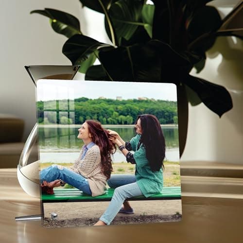 Customised Photo Frame Wood Tabletop Personalized Text With Stand | Table Top Rectangular Photo Frames | Photo Frame Anniversary Gift Birthday | Acrylic Photo Print Personalized(7X7 Inches)