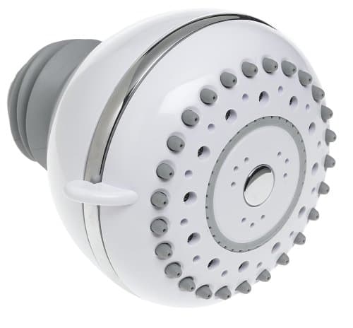 Pollenex PP9100CRX 9-Setting Showerhead, White with Chrome Ring
