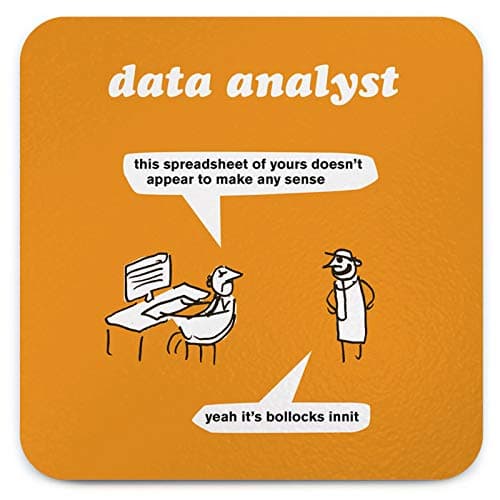Official Modern Toss Funny Rude 'Data Analyst Coaster' - Small Gift Ideas For Him Her - Friends Birthday - Colleague Work Office - New Home Gift - Presents For Women Men - Sold By Brainbox Candy