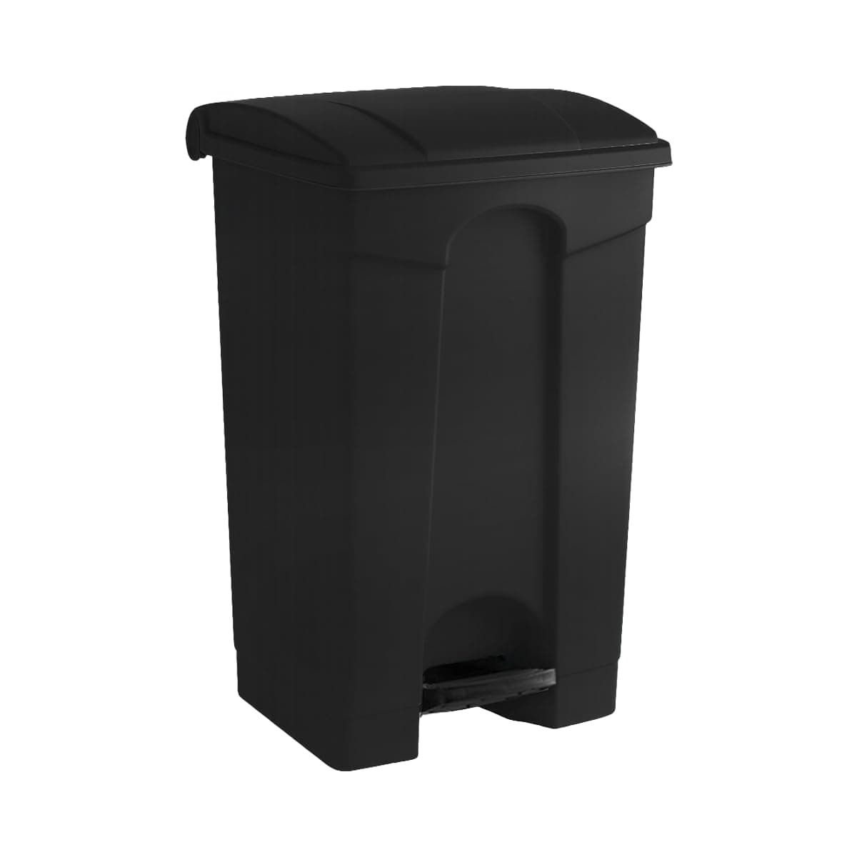 Plastic Garbage Bin with Foot Pedal, Hands-Free Garbage Can, Black, 23 Gallon Rectangular Step-On Commercial Trash Can for Restaurant/Office/Kitchen