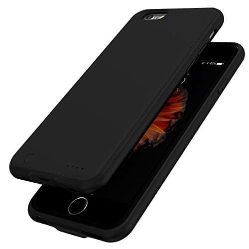 ZONIX iPhone 6 Plus/ 6S Plus Battery Case Portable Battery Charger Case [ Extremely Slim, 2.9 oz only ] for iPhone 6P/6SP External Protective Full Edge TPU Cover 5.5" 3200mAh Power Case (Black)