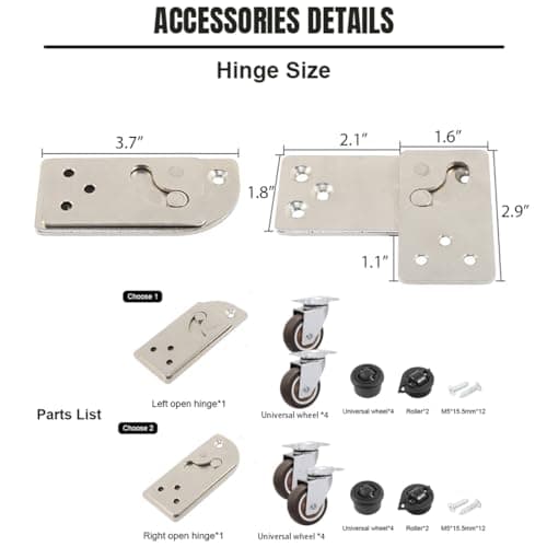 HOWHY 90° Rotating Table Hinges, Hardware for DIY Assembly of L-Shaped Desk and Cabinets,Table Extension, Multifunctional Folding Table Connect Hinges,Table not Included(Opens Right)