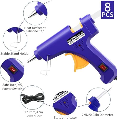 Mini Hot Glue Gun Set for Class Project, Small Glue Gun Hot Melt Arts Craft DIY Glue Gun for Crafts School DIY Arts Home Quick Repairs (Multicolored 8 Pieces)