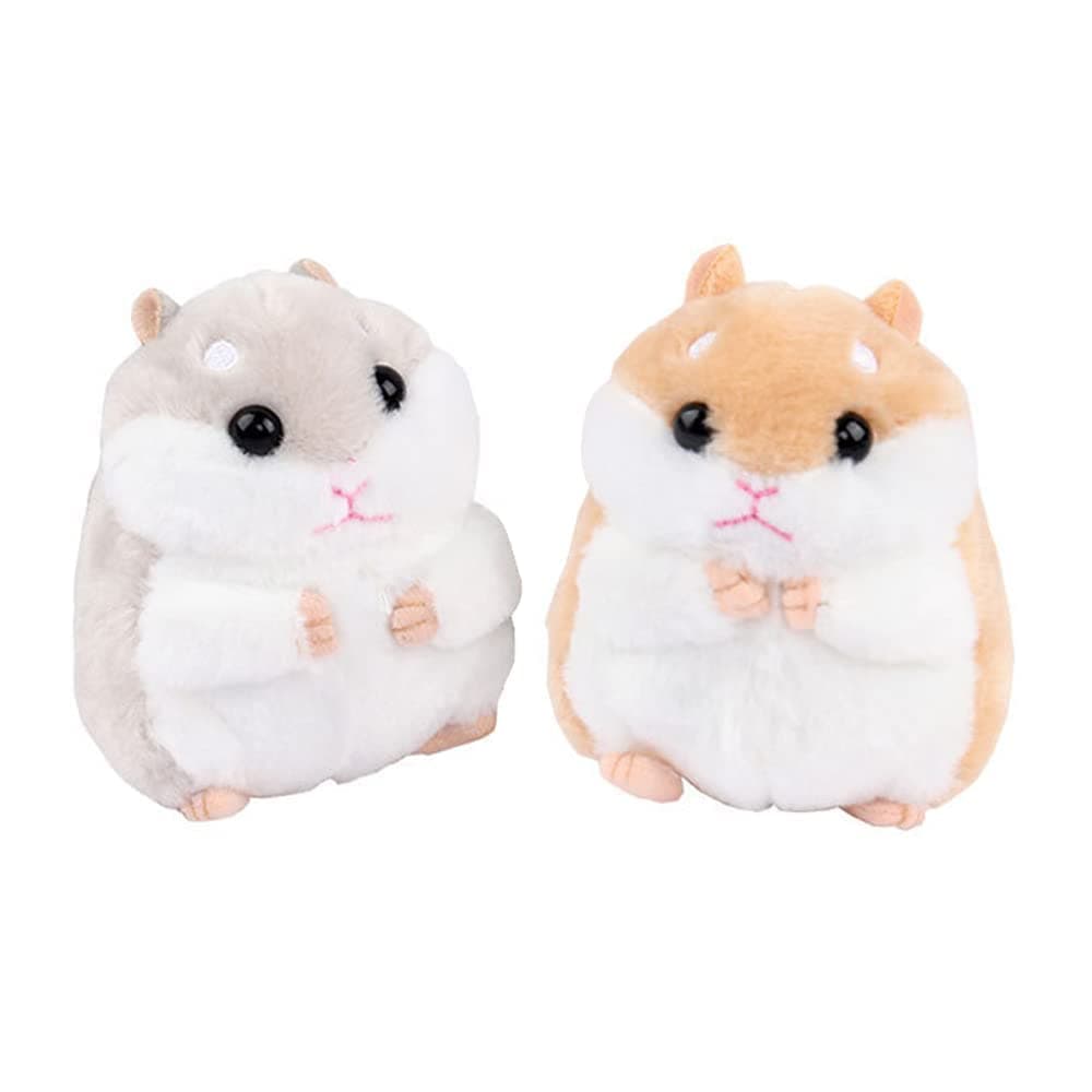 2 Pack Plush Hamster Keychain Backpack Charms Stuffed Animals Keyring Pendants Handbag/Backpack Hamsters Accessory