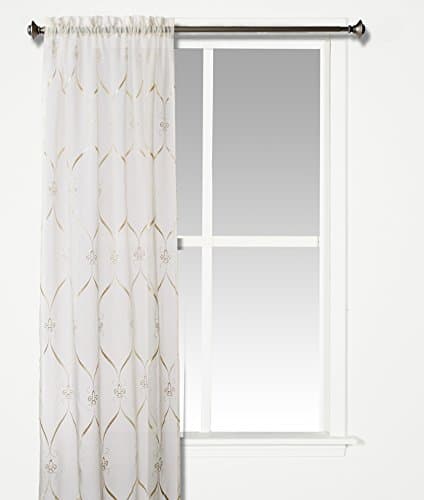 Croscill Cavalier Sheer Tailored Panel, 40-Inch by 84-Inch, Ivory
