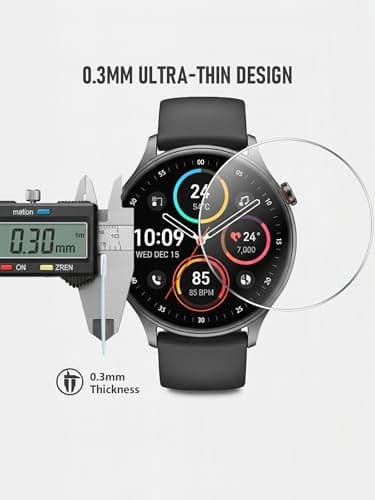 [4 Pack] Screen Protector for Garmin fenix 6/6 Pro Multisport GPS 47mm Watch + Silicone Anti-dust Plugs, Tempered Glass Anti-Scratch Bubble-Free