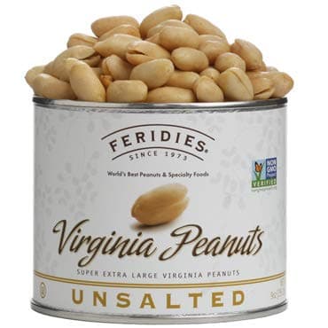 - FERIDIES Super Extra Large Unsalted Virginia Peanuts - 9oz Can