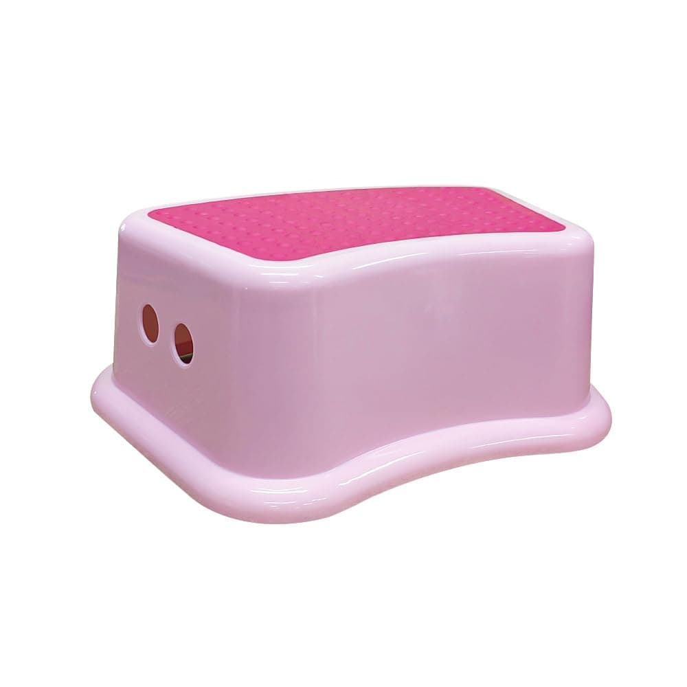 Step Stool For Toilet with Non-Slip Surface, One Step Potty Step Stool for Toddlers For Bathroom And Sink, Plastic Kitchen for kids (Pink)