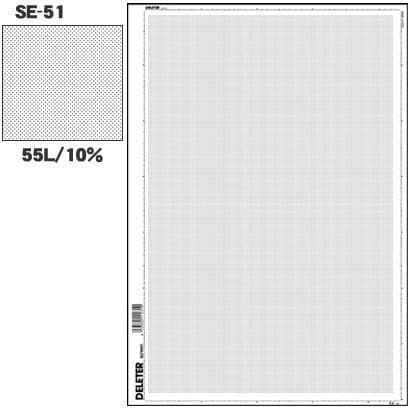 Deleter Screen Tone Jr JR-109 [Dot Pattern 55/10%][Sheet Size 182x253mm (7.16"x9.96")] for Comic Manga Illustration Graphic Screentone